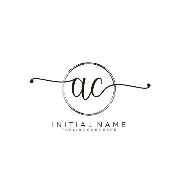 Initial Handwriting Logo Circle Template Vector — Stock Vector