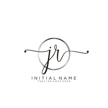 Dairesel şablon vektörlü küçük el yazısı logosu.