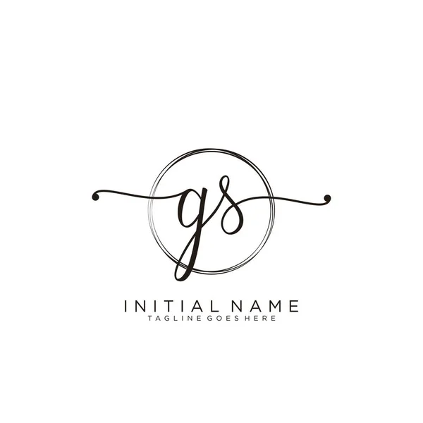 Initiële Handschrift Logo Met Cirkel Template Vector — Stockvector