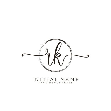 Rk Çember şablonlu el yazısı logosu.