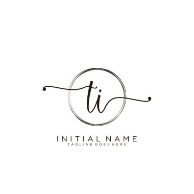 Dairesel şablon vektörlü ilk el yazısı logosu.