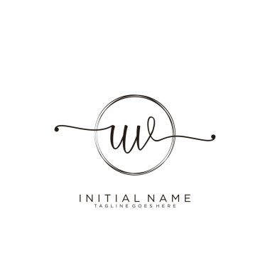 Dairesel şablon vektörlü ilk el yazısı logosu.