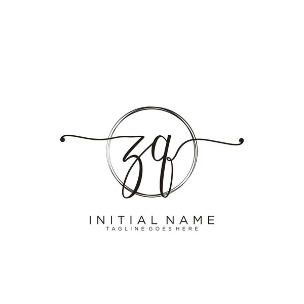 Initiële Handschrift Logo Met Cirkel Template Vector — Stockvector