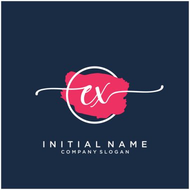 Fırça çemberli eski el yazısı logosu tasarımı. Moda, fotoğrafçılık, düğün, güzellik ve iş için logo.