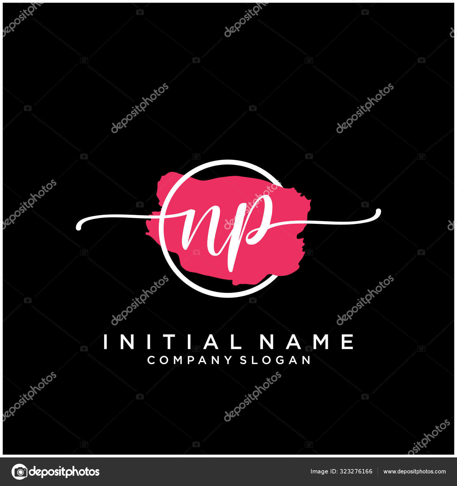 Initial Handwriting Logo Design Brush Circle Logo Fashion Photography  Wedding Stock Vector by ©XinThink 323276166