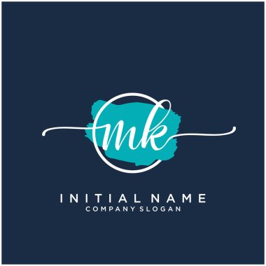 MK Initial handwriting logo design with brush circle. Logo for fashion,photography, wedding, beauty, business. clipart