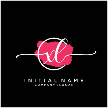 Fırça çemberli XI el yazısı logosu tasarımı. Moda, fotoğrafçılık, düğün, güzellik ve iş için logo.