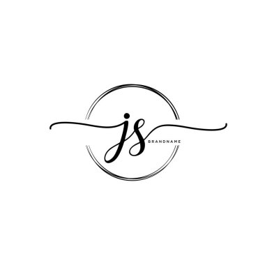 Çember şablon vektörlü ilk el yazısı logosu.