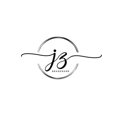 Çember şablon vektörlü ilk el yazısı logosu.