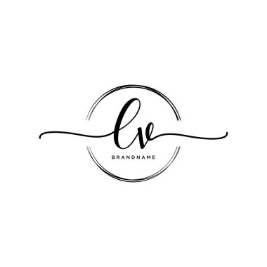 Lv Çember şablonlu el yazısı logosu.