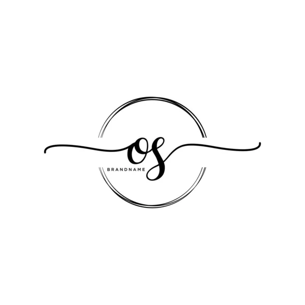 Початковий Логотип Почерку Вектором Шаблону Кола — стоковий вектор