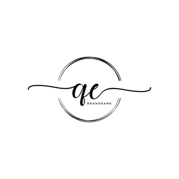 Eerste Handschrift Logo Met Cirkel Template Vector — Stockvector