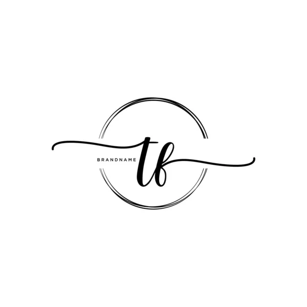 Initiële Handschrift Logo Met Cirkel Template Vector — Stockvector