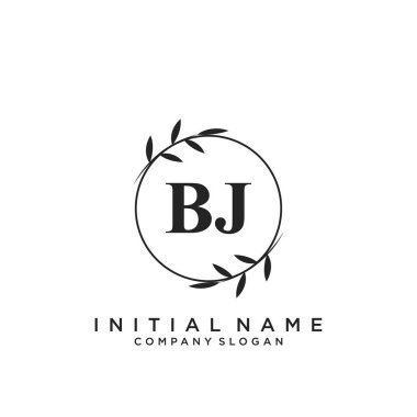 Harf Bj Logo Şablon Vektörü