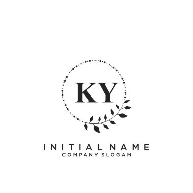 Harf Ky Güzellik Logo Şablon Vektörü