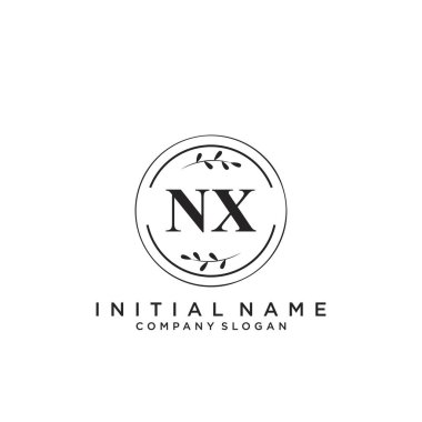 Harf Nx Güzellik Logo Şablonu Vektörü