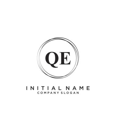 Harf Qe Güzellik Logosu Şablon Vektörü