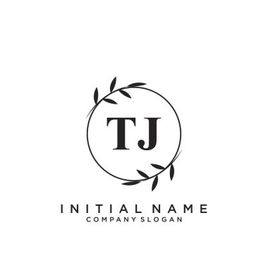 Harf Tj Logo Şablon Vektörü