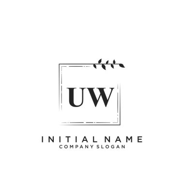 Uw Güzellik Logosu Şablon Vektörü Harfi