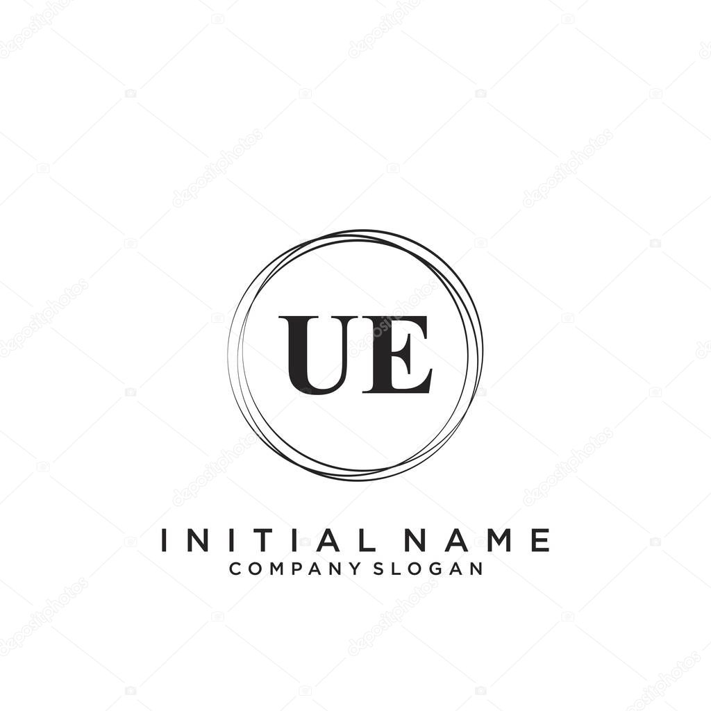 Letter UE Beauty Logo Template Vector