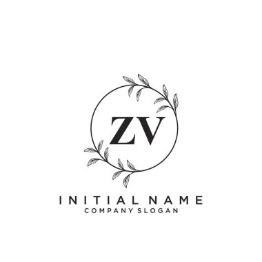 Zv Harfi Güzellik Logosu Şablon Vektörü