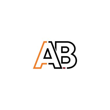 Harf Ab logo simgesi tasarım şablonu elementleri
