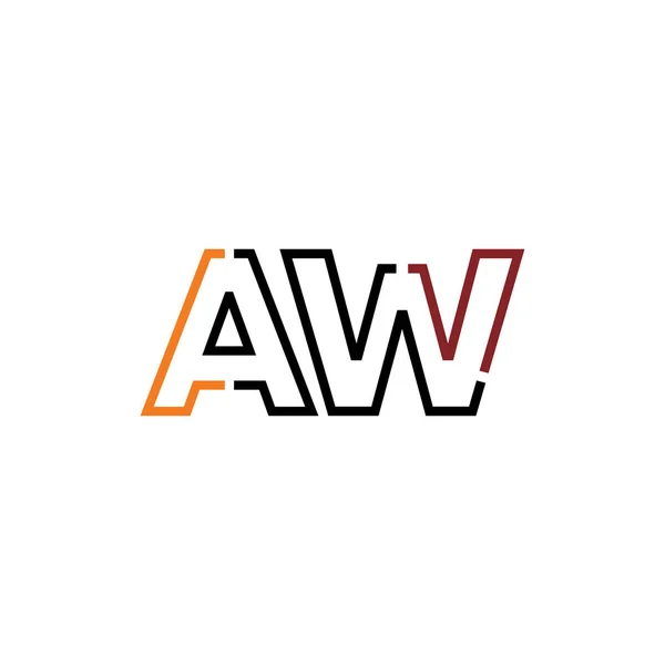 字母Aw Logo图标设计模板元素 — 图库矢量图片