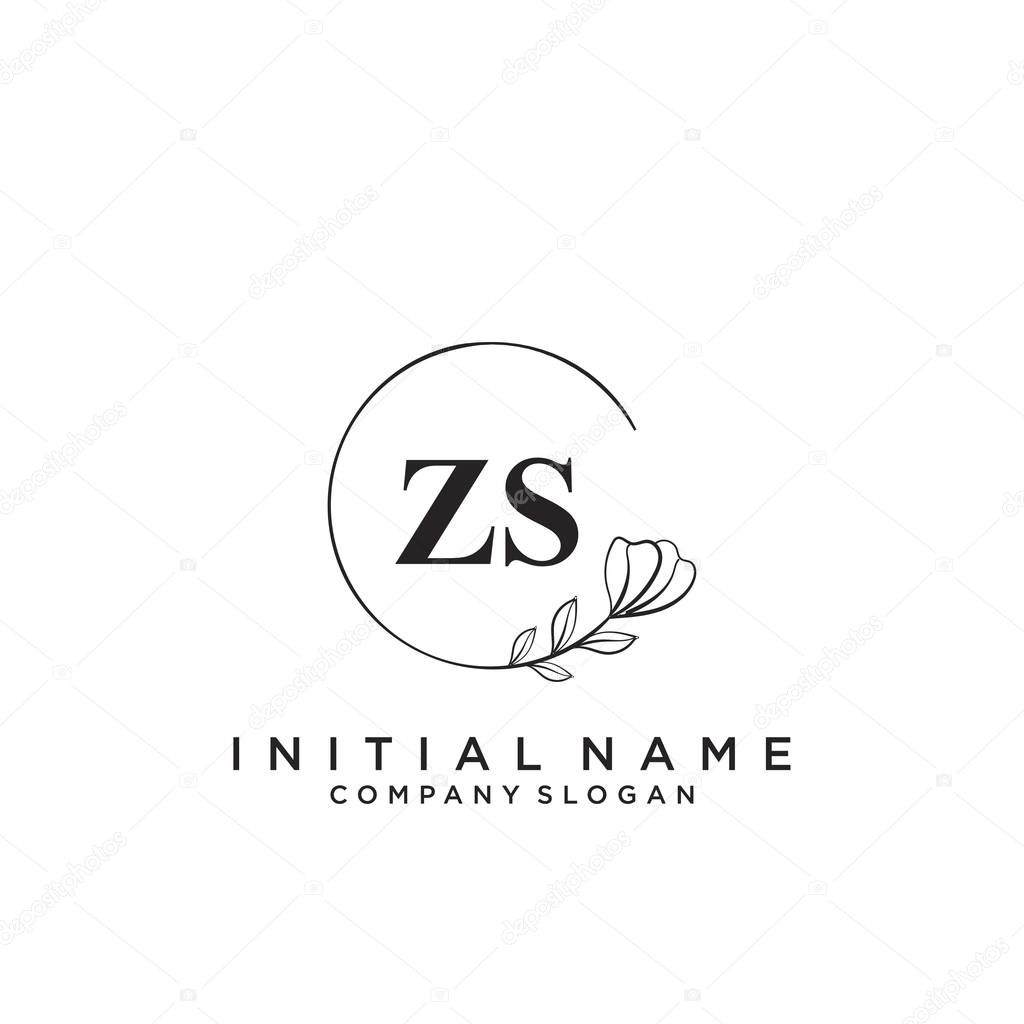 Letter ZS Beauty Logo Template Vector