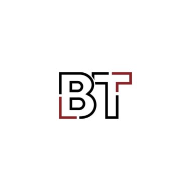 Bt harfi logo tasarım şablonu elementleri
