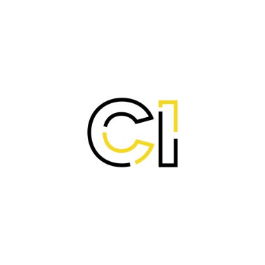 Ci harfi logo simgesi tasarım şablon elementleri