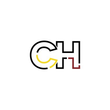 Ch harfi logo tasarım şablonu ögeleri