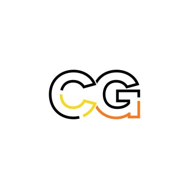 Harf Cg logo simgesi tasarım şablonu ögeleri