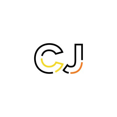 Cj harfi logo tasarım şablonu ögeleri