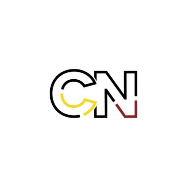 Cn harfi logo simgesi tasarım şablonu elementleri