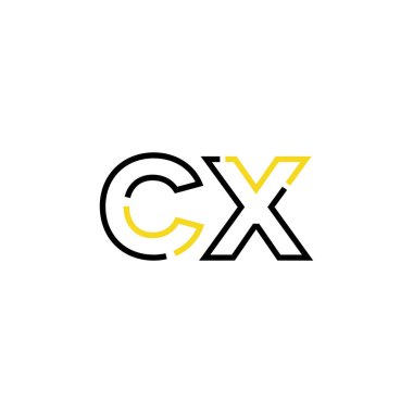 Cx harfi logo tasarım şablonu ögeleri