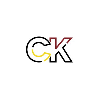 Ck harfi logo tasarım şablonu ögeleri