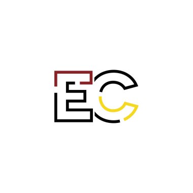 Harf Ec logo tasarım şablonu elementleri