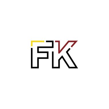 Fk harfi logo tasarım şablonu ögeleri