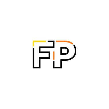 Harf Fp logo simgesi tasarım şablonu ögeleri