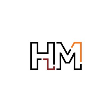 Harf Hm logo simgesi tasarım şablon elementleri