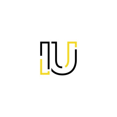 Iu harfi logo tasarım şablonu elementleri