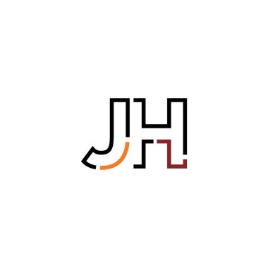 Jh harfi logo tasarım şablonu elementleri