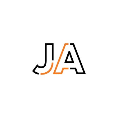 Harf Ja logo simgesi tasarım şablon elementleri