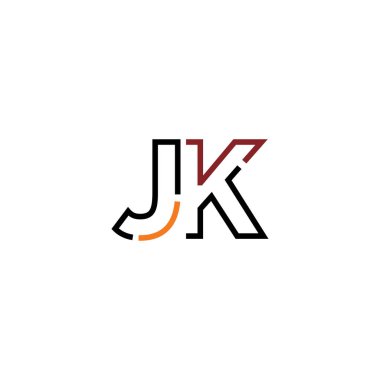 Harf Jk logo simgesi tasarım şablon elementleri
