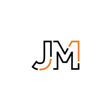 Harf Jm logo simgesi tasarım şablonu elementleri