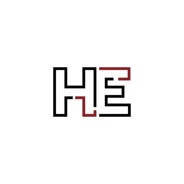 Brev Han Logotyp Ikon Design Mall Element — Stock vektor