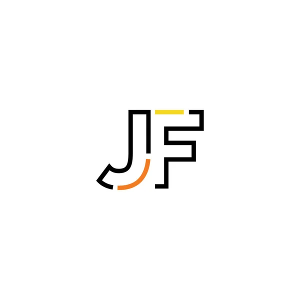 文字Jfロゴアイコンデザインテンプレート要素 — ストックベクタ