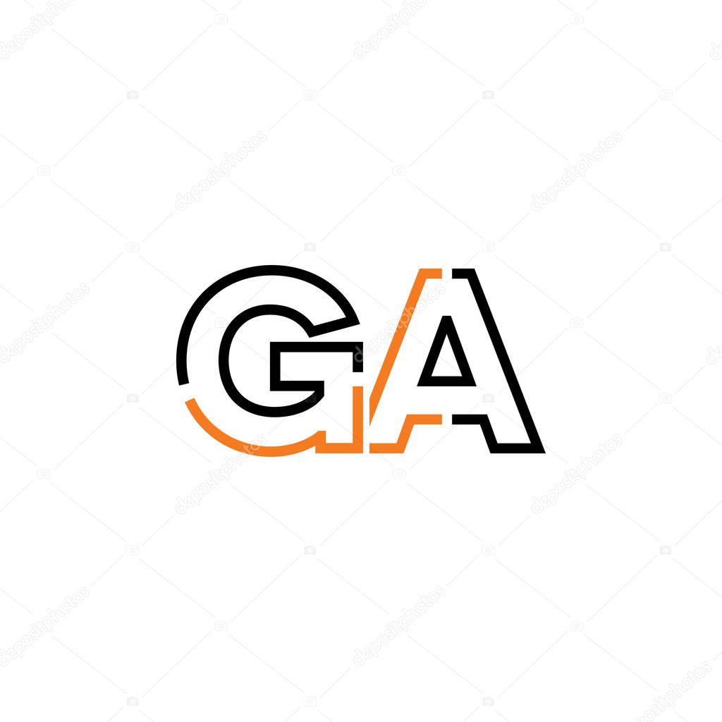 Letter GA logo icon design template elements