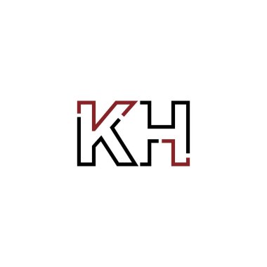 Kh logo simgesi tasarım şablonu ögeleri