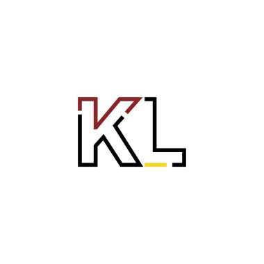 Harf Kl logo simgesi tasarım şablon elementleri